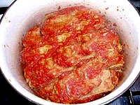 Acelgas con salsa de tomate