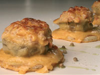 Alcachofas gratinadas con salsa holandesa