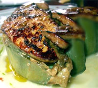 Alcachofas rellenas de foie