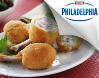 Alitas de pollo rellenas de Philadelphia