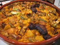 Arroz al horno con alcachofas