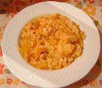 Arroz con patatas y bacalao, tres cuñaos