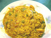 Arroz marinero con langostinos mejillones 