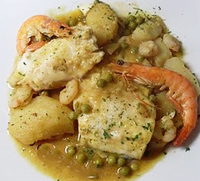 Bacalao con gambas