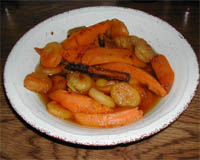Batatas con orejones en almíbar