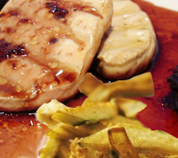 Berenjenas con Foie y Salsa de Oporto