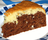 Bizcocho de chocolate y coco