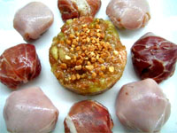 Bombones de jamón rellenos de higos