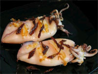 Calamares a la plancha con tomate seco