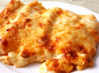 Canelones con pollo a la crema de hongos