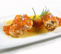 Conejo al salmorejo