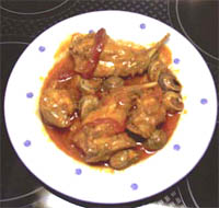 Conejo con caracoles