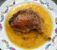 Confit de pato a la naranja