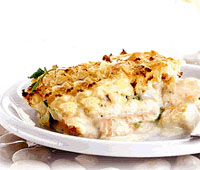 Congrio u otro pescado a gusto con salsa parmesana