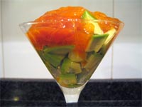 Copa de aguacate y kaki