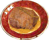 Corzo asado con manzanas