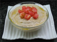 Crema de berenjena con tomate