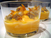 Crema de calabaza con berberechos