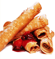 Crepes rellenos de ciruela