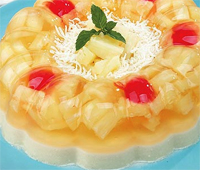 Dulce de almendras con frutas