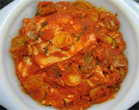 Emperador guisado (microondas)