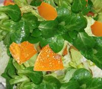 Ensalada de canónigos y naranja
