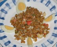 Ensalada de lentejas con vinagreta
