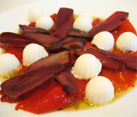 Ensalada de pimiento y mojama