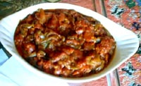 Ensalada de tomates y pimientos asados.