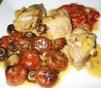 Ensalada tibia de picantones y níscalos al vinagre