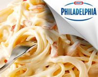 Espagueti Carbonara con Philadelphia