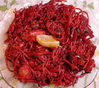 Espaguetis con remolacha
