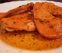 Filetitos de pechuga a la naranja