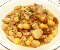 Garbanzos panceta y setas