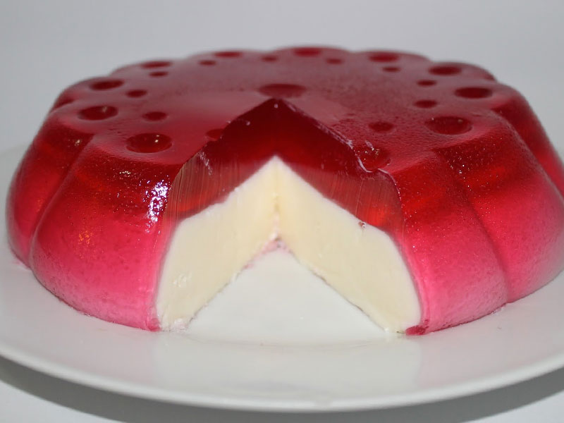 Gelatina blanca de cranberries