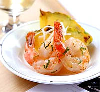 Langostinos con piña