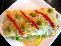 Lasaña de salpicón de pulpo