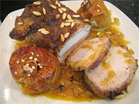 Lomo de cerdo con miel y naranja