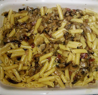 Macarrones con crema de champiñones