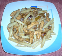 Macarrones de arroz con salsa de ostras 