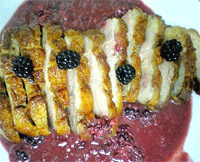 Magret de pato con  moras