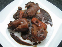 Manitas de cerdo al chocolate
