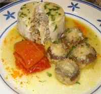 Moldes de pez espada con champiñones rellenos