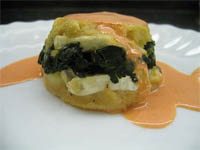 Montadito de queso brie y espinacas