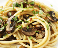 Pasta con champiñones  II