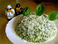 Pastel de risotto de espinacas