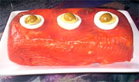Pastel frío de salmón