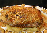 Pato con salsa de naranja