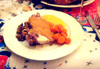 Pavo relleno de castañas