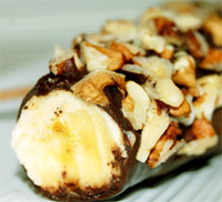 Plátanos con crema de chocolate